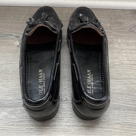 Men’s Cole Haan Slip on Tassle Dress Shoes Loafers 10.5 D Black - Picture 3 of 5